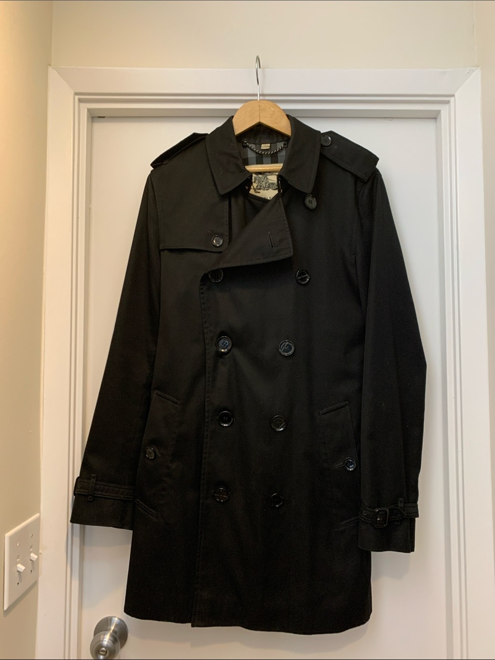 Burberry Black Double-Breasted Trench Coat